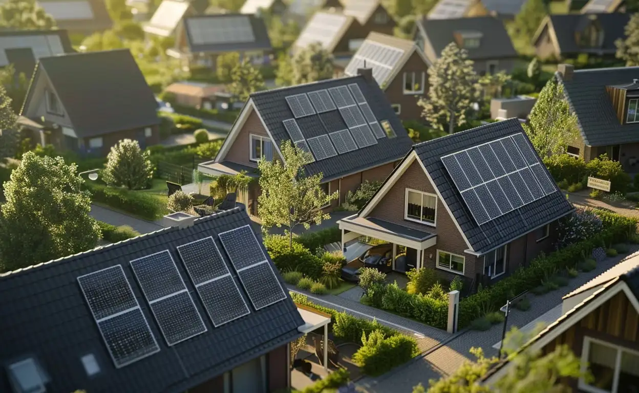 Nul-op-de-meter woningen in Nederland met zonnepanelen op de daken