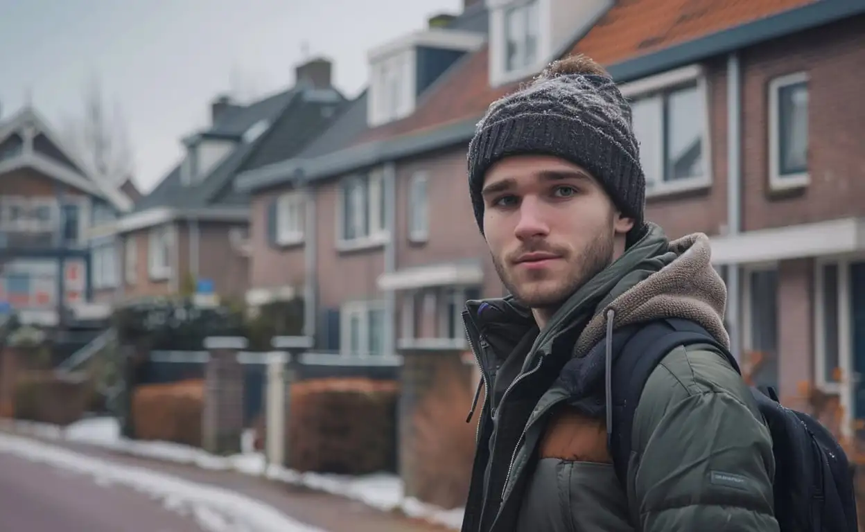 Mannelijke huurder met muts voor huurwoningen