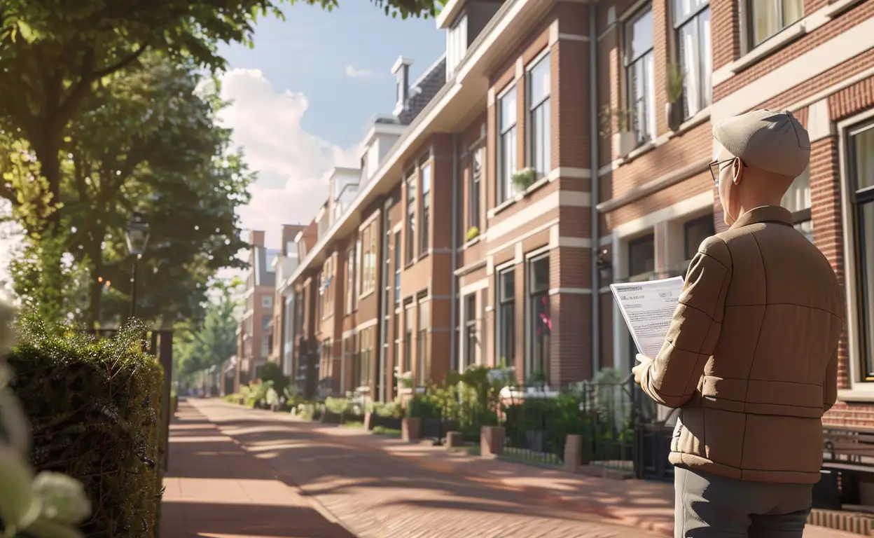 huiseigenaar met sleutels en bankdocumenten voor woningverhuur