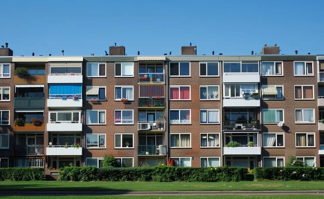 Appartementencomplex met sociale huurwoningen waar huurders scheefwonen