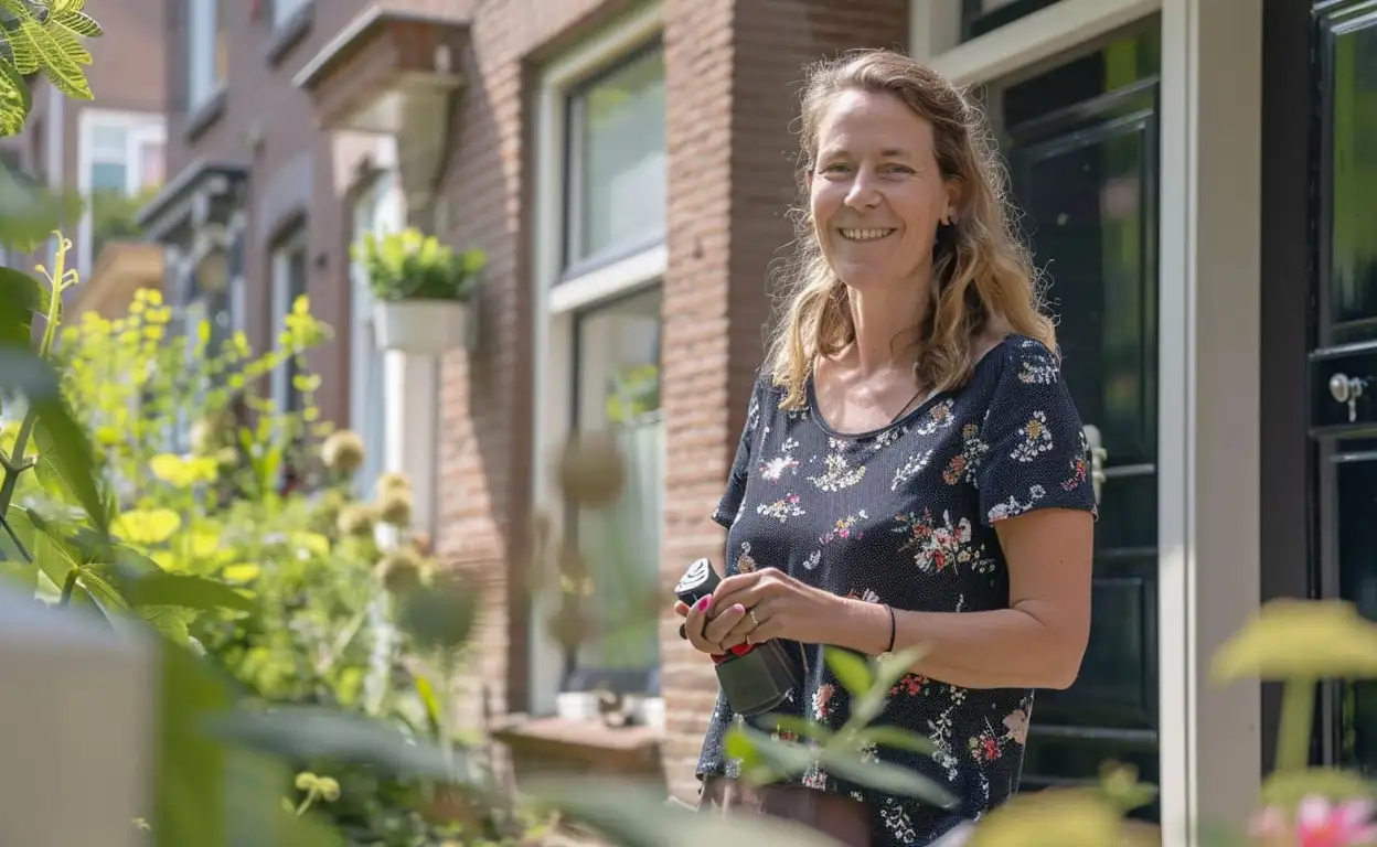 Vrouw gaat met een gerust hart op vakantie na het volgen van de vakantie checklist