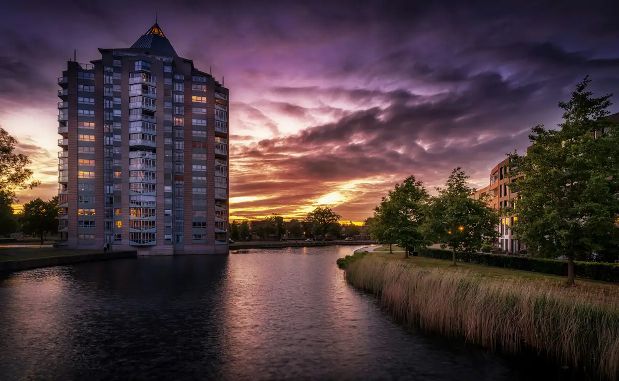 Appartementencomplex met huurwoningen aan het water in Apeldoorn.