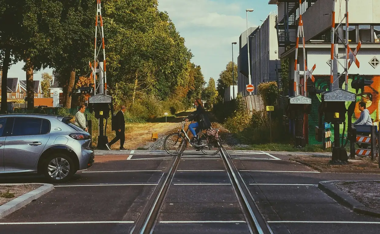 Spoorwegovergang in Enschede