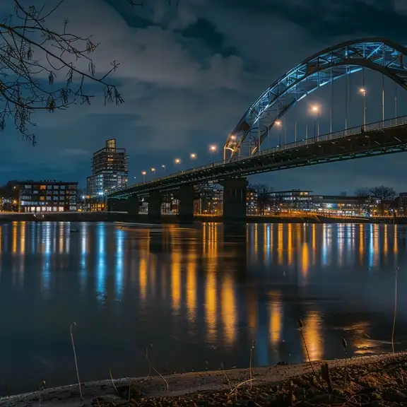 Een foto van de John Frost brug in Arnhem