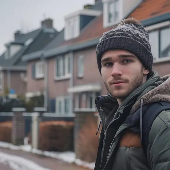 Mannelijke huurder met muts voor huurwoningen