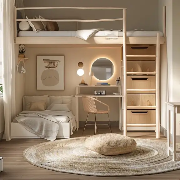 Een gezellig ingerichte studentenkamer