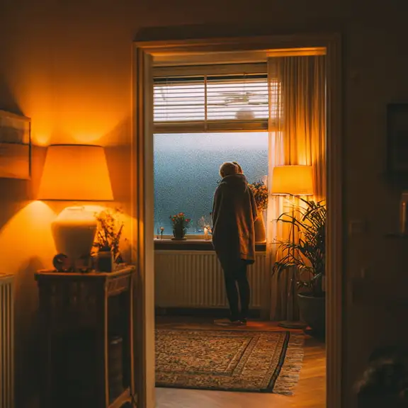 Huurder controleert verwarming in een goed onderhouden woning tijdens de winter