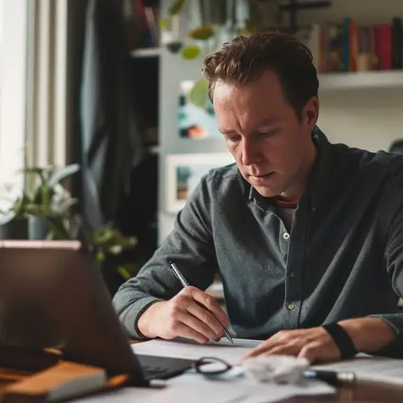 Man berekent of hij te veel huur betaalt.