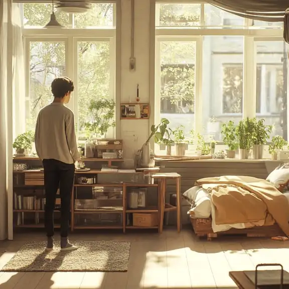 Een kamer staat vol uitzet zoals dozen en andere spullen.