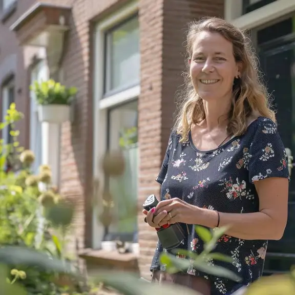 Vrouw gaat met een gerust hart op vakantie na het volgen van de vakantie checklist
