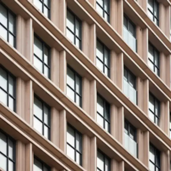 Een close-up van een gebouw met veel ramen in Tilburg
