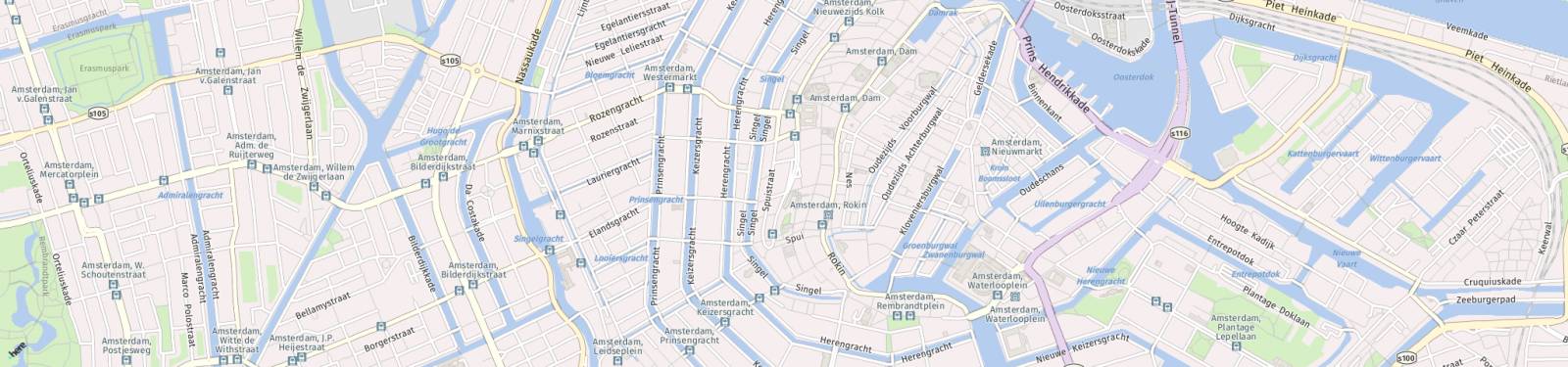 Kaart met locatie Appartement Nieuwezijds Voorburgwal