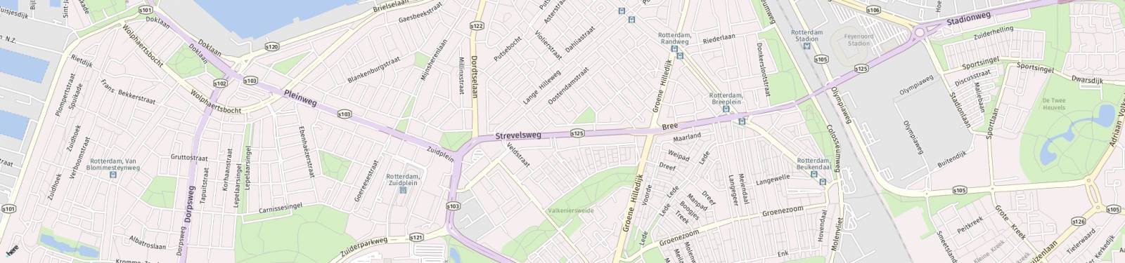 Kaart met locatie Appartement Strevelsweg