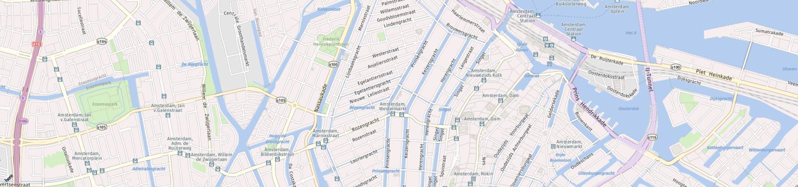Kaart met locatie Appartement Prinsengracht