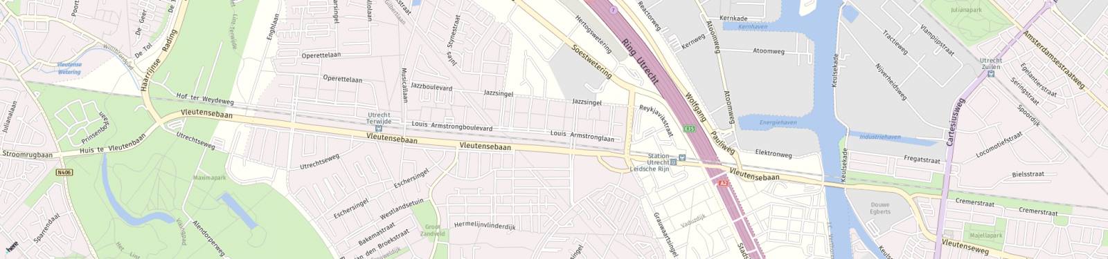 Kaart met locatie Appartement Louis Armstronglaan