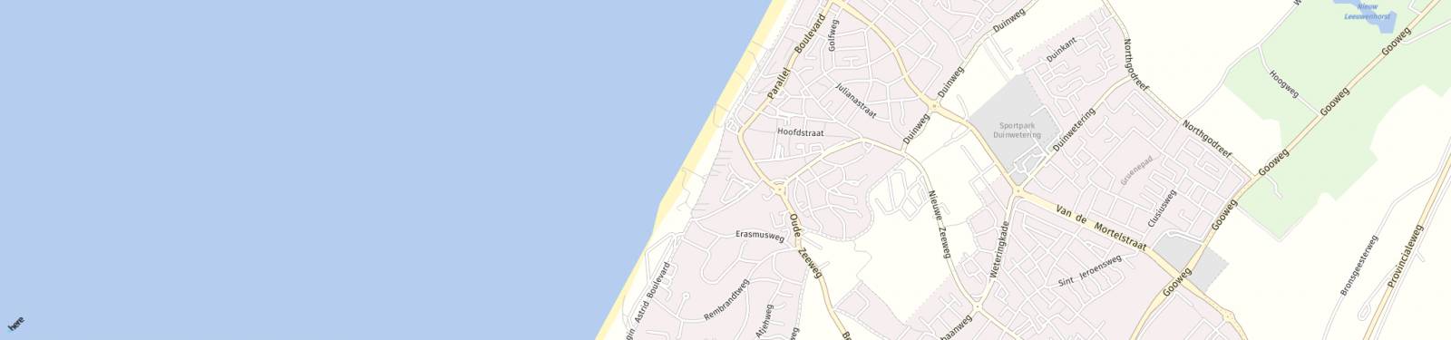 Kaart met locatie Appartement Duinroos