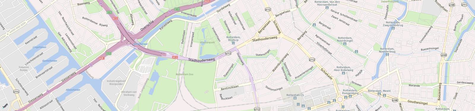 Kaart met locatie Appartement Statenweg