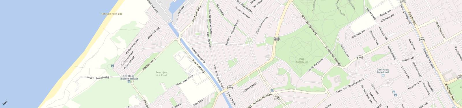 Kaart met locatie Appartement Frederik Hendriklaan