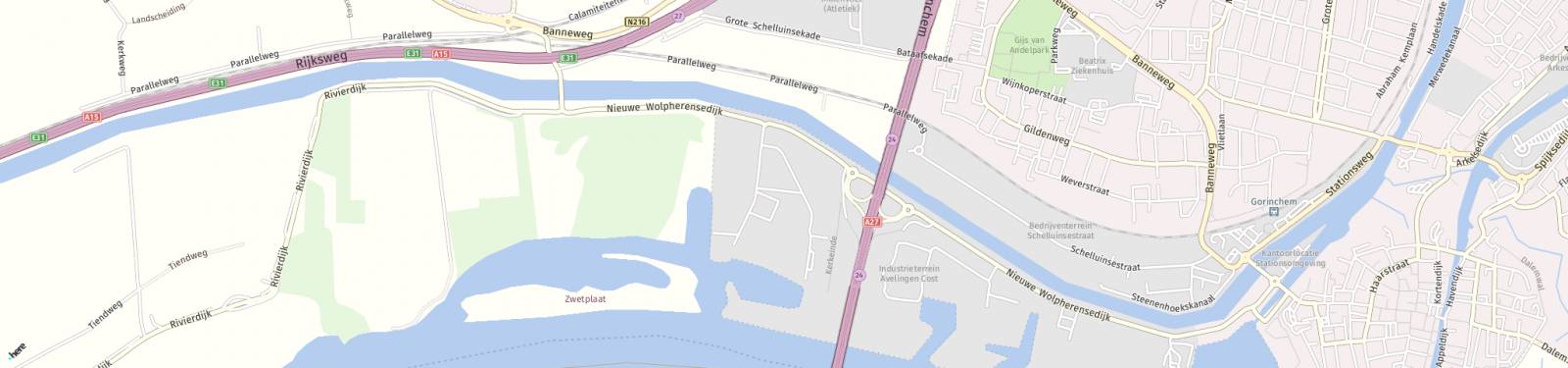 Kaart met locatie Appartement Avelingen-West