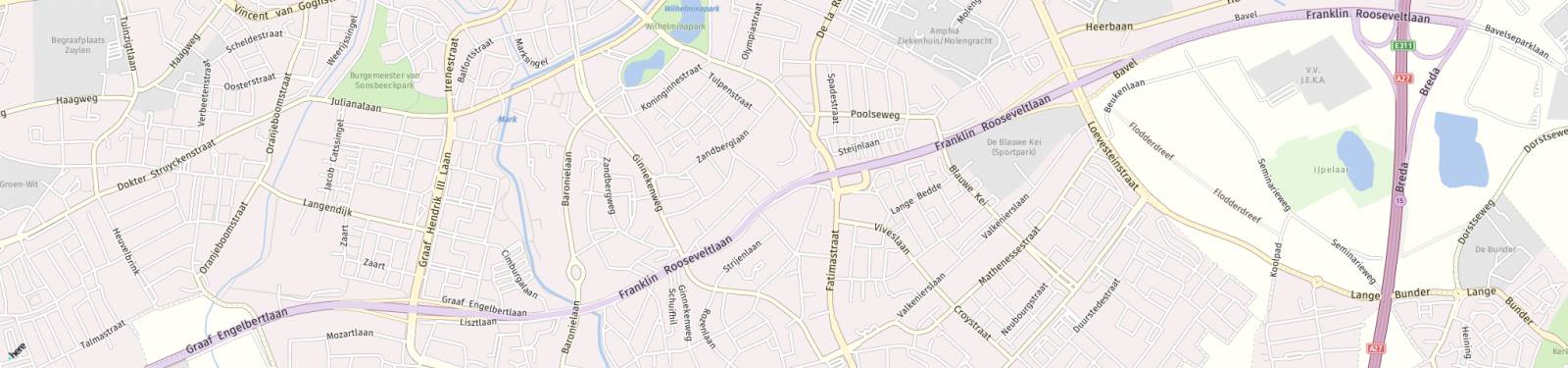 Kaart met locatie Huurwoning Franklin Rooseveltlaan