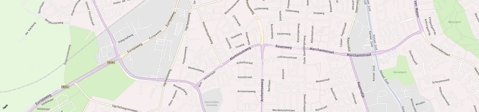 Kaart met locatie Garage Aluminiumweg