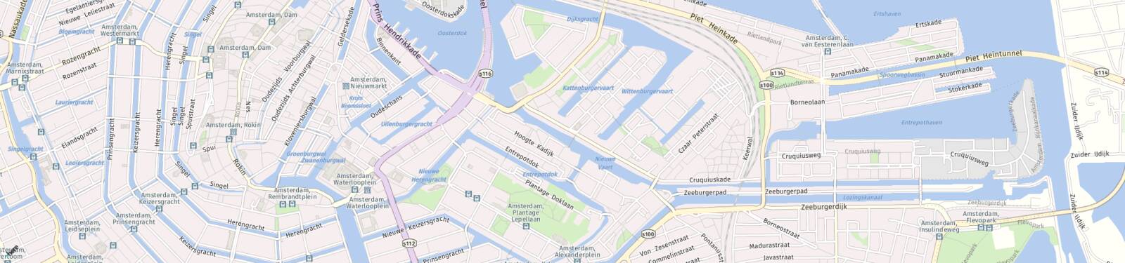 Kaart met locatie Appartement Wittenburgergracht