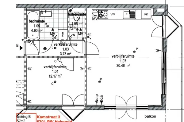 Foto #11 Appartement Kamstraat Helmond