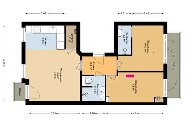 Foto #15 Appartement Haarlemmermeerstraat Amsterdam